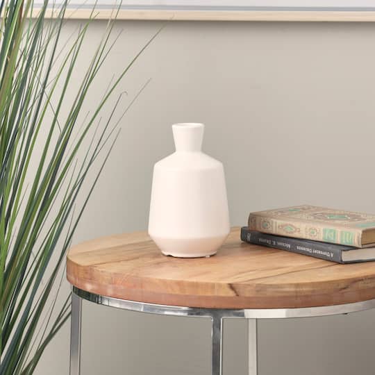 7.5" Cream Ceramic Minimalistic Vase